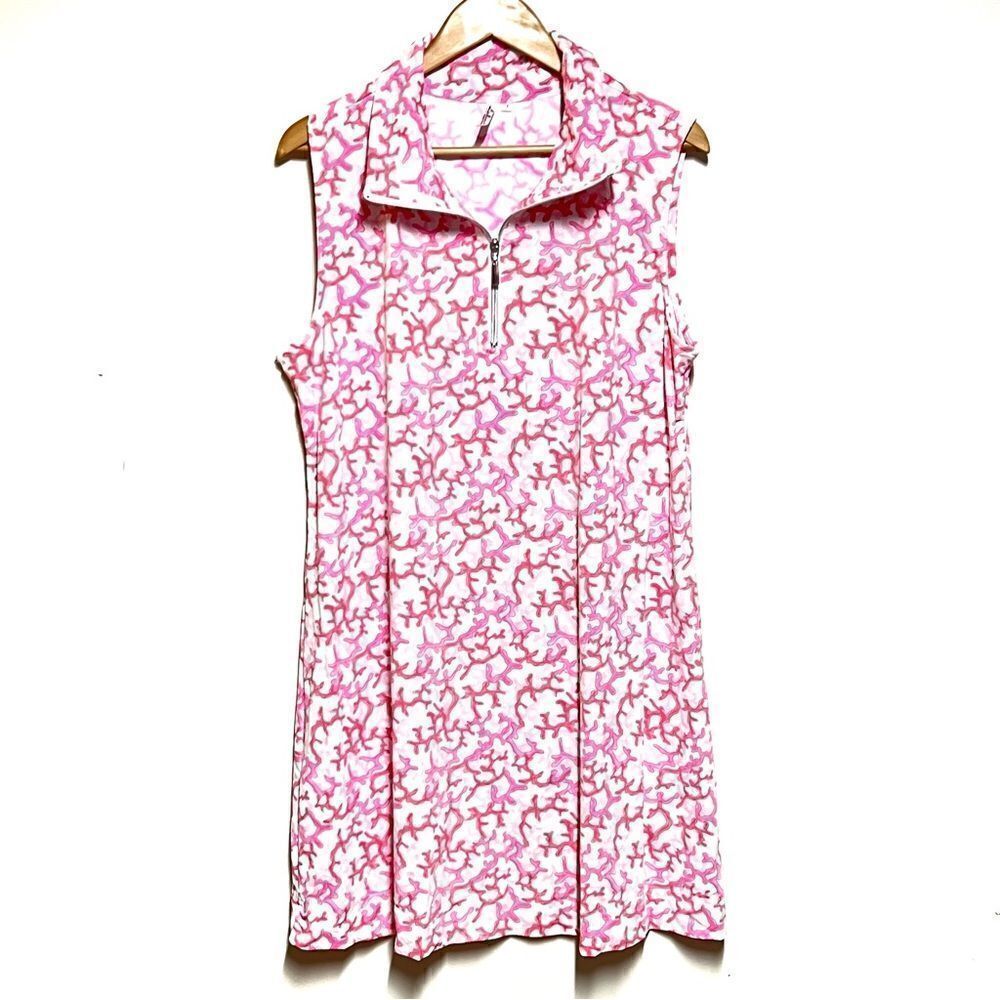 NWOT Lulu B Quarter Zip Dress Sleeveless Pink Coral Sz 1X